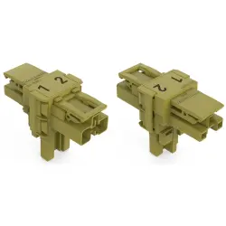 T connector, 2 pole, green, 770-1602
