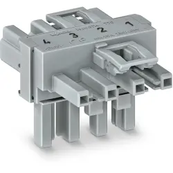 T connector, 4 pole, gray, 770-1631