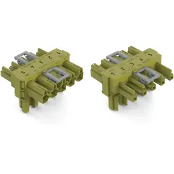 T connector, 5 pole, green, 770-1642