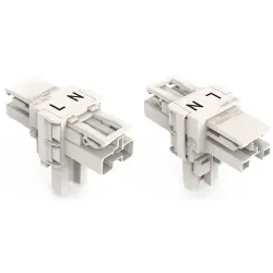 T connector, 2 pole, white, 770-1656