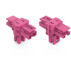 T connector, 2 pole, pink, 770-1703