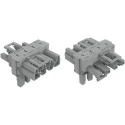 T connector, 4 pole, gray, 770-1731