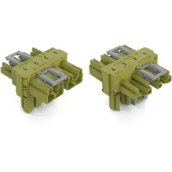 T connector, 4 pole, green, 770-1732