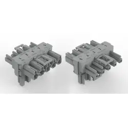 T connector, 5 pole, gray, 770-1741