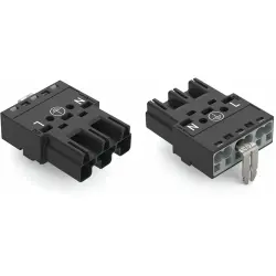 Plug, 3 pole, spring-clamp connection, 0.5-4.0 mm², black, 770-213/002-000