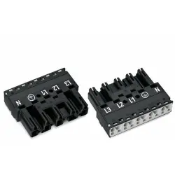Plug, 5 pole, spring-clamp connection, 0.5-4.0 mm², black, 770-215
