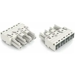 Socket, 4 pole, spring-clamp connection, 0.5-4.0 mm², white, 770-224