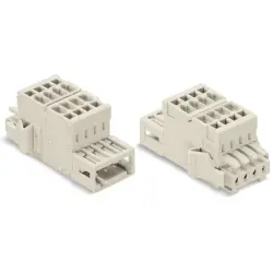 2-wire combination connector, 11 pole, pitch 3.5 mm, light gray, 734-371/037-000