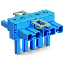 T connector, 5 pole, blue, 770-617