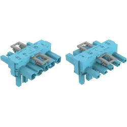 T connector, 5 pole, blue, 770-620