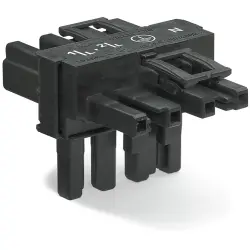 T connector, 4 pole, black, 770-626