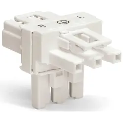 T connector, 3 pole, white, 770-656