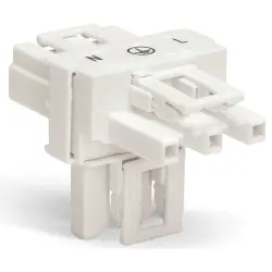 T connector, 3 pole, white, 770-665