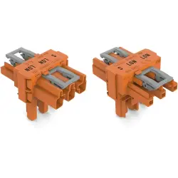 T connector, 3 pole, orange, 770-667