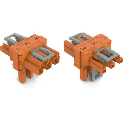 T connector, 3 pole, orange, 770-670