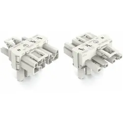 T connector, 4 pole, white, 770-676