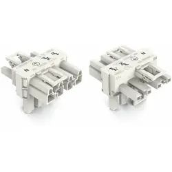 T connector, 4 pole, white, 770-677