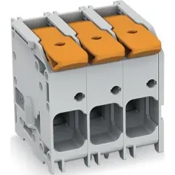 PCB terminal, 2 pole, pitch 10 mm, AWG 18-4, 76 A, push-in cage clamp, gray, 2616-1102/020-000