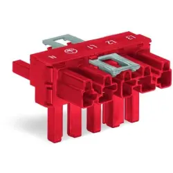 T connector, 5 pole, red, 770-922
