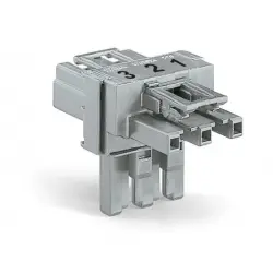 T connector, 3 pole, gray, 770-967