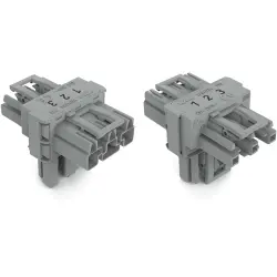T connector, 3 pole, gray, 770-970