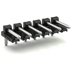 Pin header, 3 pole, pitch 3.5 mm, angled, black, 2091-1723
