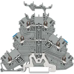 Shield conductor/feed-through/feed-through terminal block, spring-clamp connection, 0.14-1.5 mm², 3 pole, 13.5 A, 6 kV, gray, 2000-3248