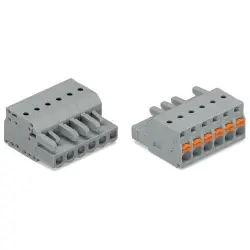 1-wire female connector, 16 pole, pitch 5 mm, gray, 2231-116/026-000