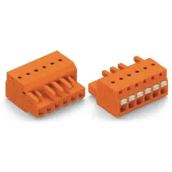1-wire female connector, 13 pole, pitch 5.08 mm, orange, 2231-313/026-000