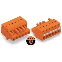 1-wire female connector, 17 pole, pitch 5.08 mm, orange, 2231-317/008-000