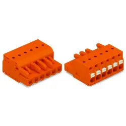 1-wire female connector, 2 pole, pitch 5.08 mm, orange, 2231-302/102-000