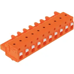 1-wire female connector, 10 pole, pitch 7.62 mm, orange, 2231-710/008-000