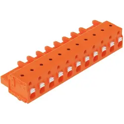 1-wire female connector, 11 pole, pitch 7.62 mm, orange, 2231-711/008-000