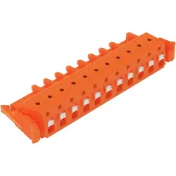 1-wire female connector, 11 pole, pitch 7.62 mm, orange, 2231-711/037-000