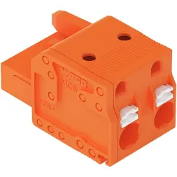 1-wire female connector, 2 pole, pitch 7.62 mm, orange, 2231-702/026-000