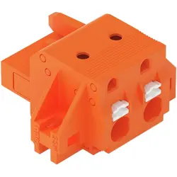 1-wire female connector, 2 pole, pitch 7.62 mm, orange, 2231-702/031-000