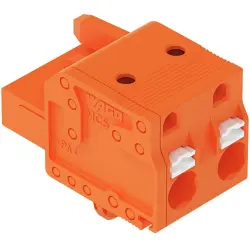 1-wire female connector, 2 pole, pitch 7.62 mm, orange, 2231-702/008-000