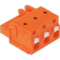1-wire female connector, 3 pole, pitch 7.62 mm, orange, 2231-703/026-000