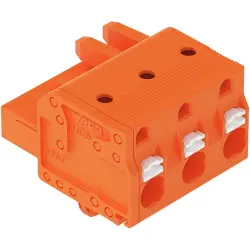 1-wire female connector, 3 pole, pitch 7.62 mm, orange, 2231-703/008-000