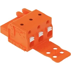 1-wire female connector, 3 pole, pitch 7.62 mm, orange, 2231-703/026-000/133-000