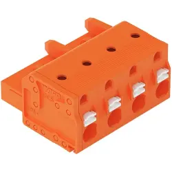 1-wire female connector, 4 pole, pitch 7.62 mm, orange, 2231-704/026-000