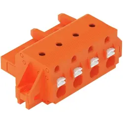 1-wire female connector, 4 pole, pitch 7.62 mm, orange, 2231-704/031-000