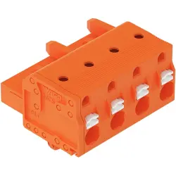 1-wire female connector, 4 pole, pitch 7.62 mm, orange, 2231-704/008-000