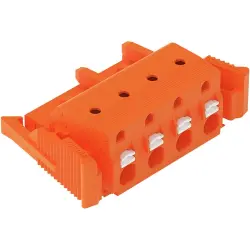 1-wire female connector, 4 pole, pitch 7.62 mm, orange, 2231-704/037-000