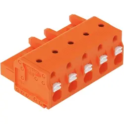 1-wire female connector, 5 pole, pitch 7.62 mm, orange, 2231-705/026-000
