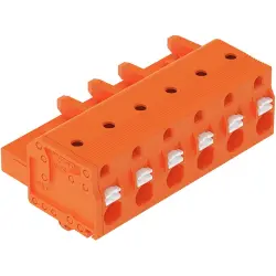 1-wire female connector, 6 pole, pitch 7.62 mm, orange, 2231-706/008-000