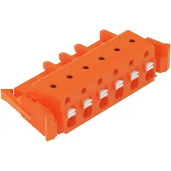 1-wire female connector, 6 pole, pitch 7.62 mm, orange, 2231-706/037-000