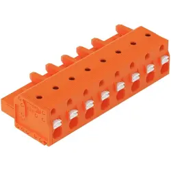 1-wire female connector, 8 pole, pitch 7.62 mm, orange, 2231-708/026-000