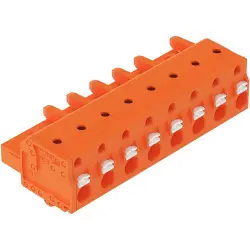1-wire female connector, 8 pole, pitch 7.62 mm, orange, 2231-708/008-000
