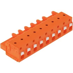 1-wire female connector, 9 pole, pitch 7.62 mm, orange, 2231-709/026-000